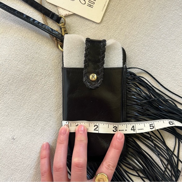NWT HOBO Black Fringe Phone Wallet Wristlet Clutch